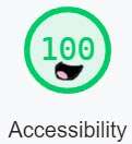 Accessibility rating of 100 with an excited smile converting the zeroes into a happy face