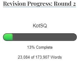 Revision Progress: Round 2 showing a progress bar at 13 percent.