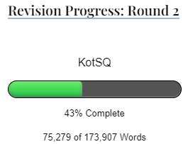 Revision Progress Round 2 progress bar showing 43% complete.