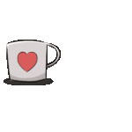 Tipping mug that spills a few coins and says I'm on Ko-Fi