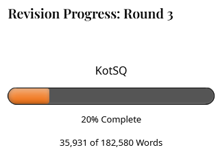 Revision round 3 progress bar showing 20% complete
