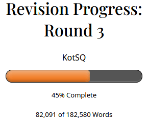 Revision Round 3 progress bar showing 45% complete.